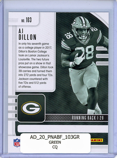 AJ Dillon 2020 Absolute #103 Green (CQ)