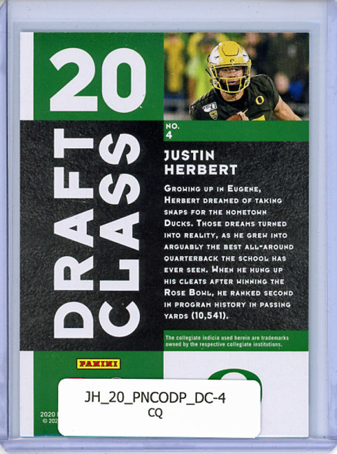 Justin Herbert 2020 Contenders Draft Picks, Draft Class #4 (CQ)