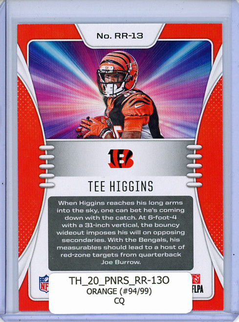 Tee Higgins 2020 Rookies & Stars, Rookie Rush #RR-13 Orange (#94/99) (CQ)