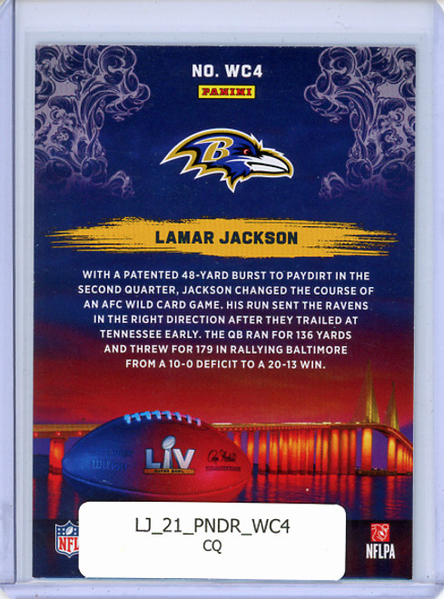 Lamar Jackson 2021 Donruss, Road to the Super Bowl Wild Card #WC4 (CQ)