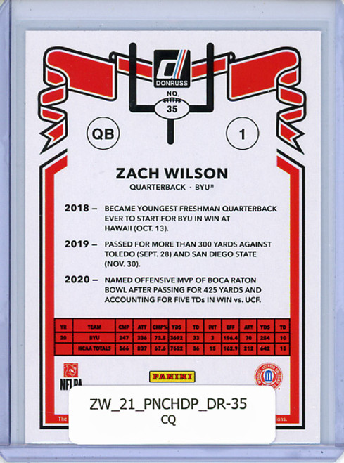 Zach Wilson 2021 Chronicles Draft Picks, Donruss #35 (CQ)