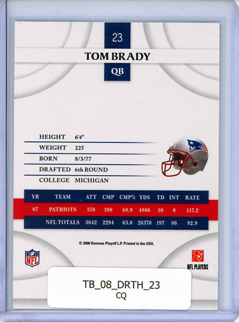 Tom Brady 2008 Donruss Threads #23 (CQ)