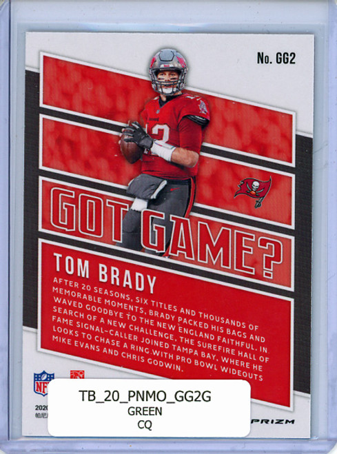 Tom Brady 2020 Mosaic, Got Game? #GG2 Green (CQ)