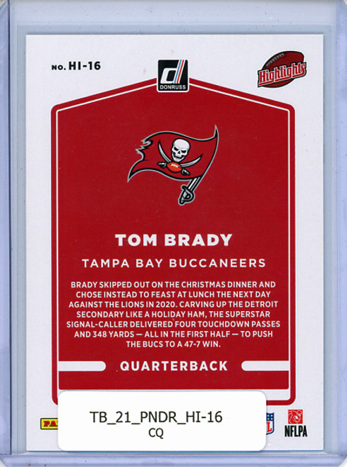 Tom Brady 2021 Donruss, Highlights #HI-16 (CQ)