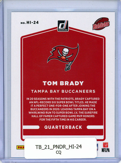 Tom Brady 2021 Donruss, Highlights #HI-24 (CQ)