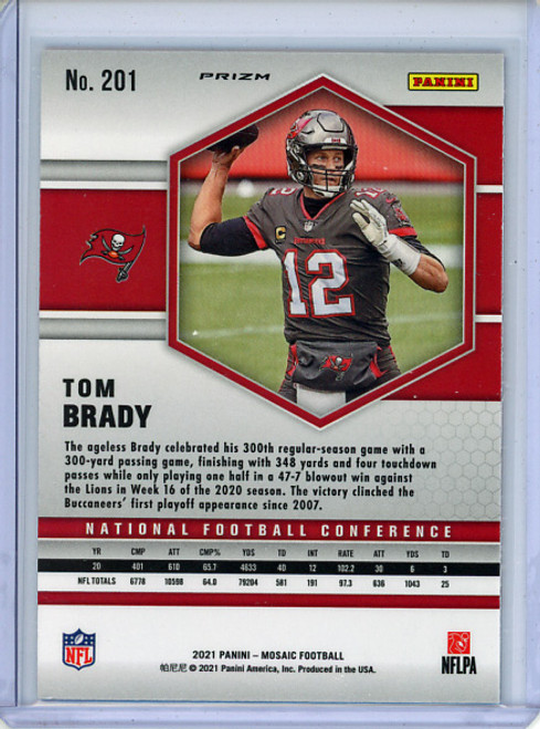 Tom Brady 2021 Mosaic #201 NFC Orange Reactive (2) (CQ)