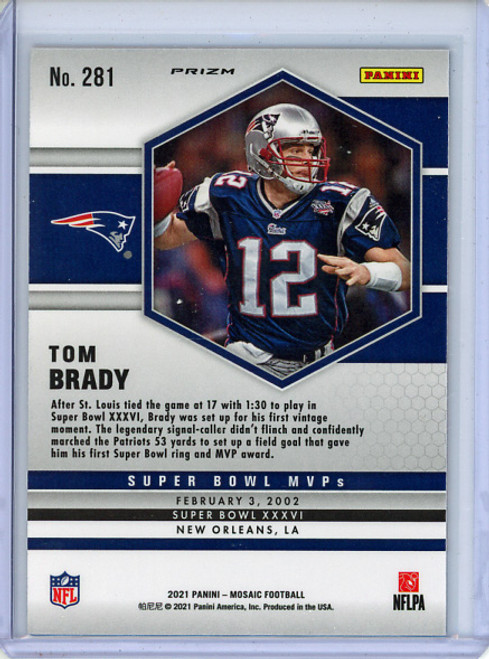 Tom Brady 2021 Mosaic #281 Super Bowl MVPs Orange Reactive (1) (CQ)