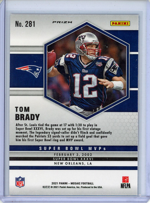 Tom Brady 2021 Mosaic #281 Super Bowl MVPs Orange Reactive (2) (CQ)