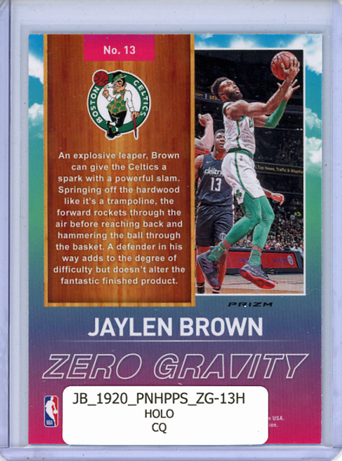 Jaylen Brown 2019-20 Hoops Premium Stock, Zero Gravity #13 Holo (CQ)