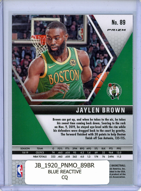 Jaylen Brown 2019-20 Mosaic #89 Blue Reactive (CQ)