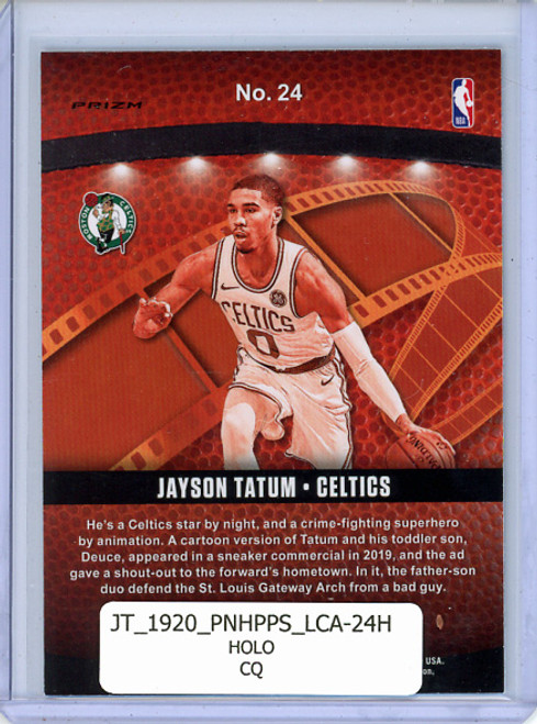 Jayson Tatum 2019-20 Hoops Premium Stock, Lights Camera Action #24 Holo (CQ)