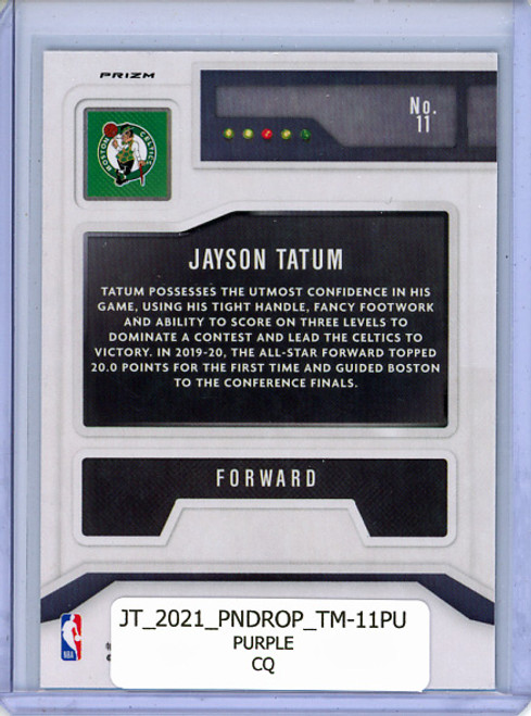 Jayson Tatum 2020-21 Donruss Optic, T-Minus 3, 2, 1 #11 Purple (CQ)