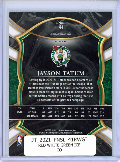 Jayson Tatum 2020-21 Select #41 Concourse Red White Green Ice (CQ)