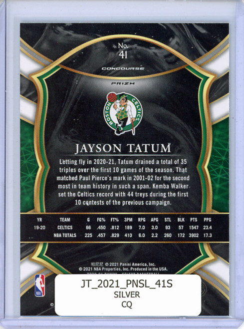 Jayson Tatum 2020-21 Select #41 Concourse Silver (CQ)