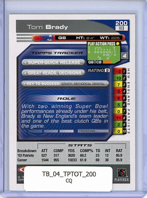 Tom Brady 2004 Topps Total #200 (CQ)