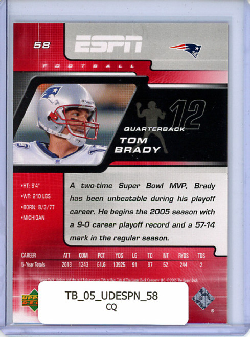 Tom Brady 2005 Upper Deck ESPN #58 (CQ)