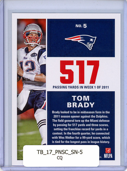 Tom Brady 2017 Score, Standout Numbers #5 (CQ)