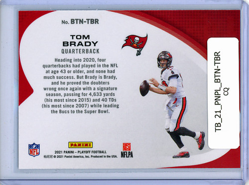 Tom Brady 2021 Playoff, Behind the Numbers #BTN-TBR (CQ)