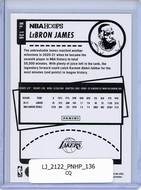 LeBron James 2021-22 Hoops #136 (CQ)