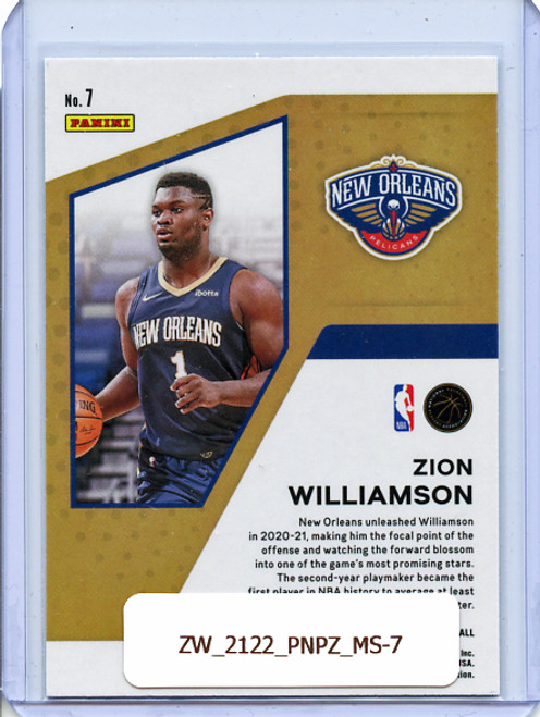 Zion Williamson 2021-22 Prizm, Mindset #7