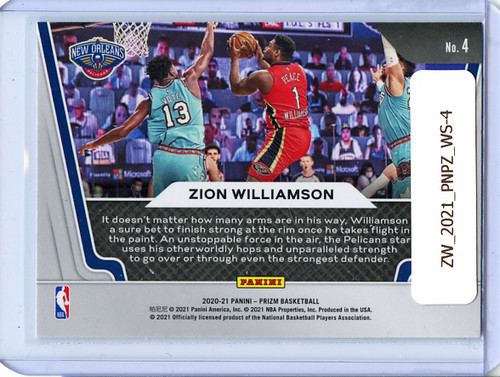 Zion Williamson 2020-21 Prizm, Widescreen #4