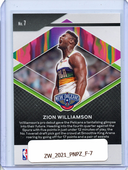 Zion Williamson 2020-21 Prizm, Fearless #7