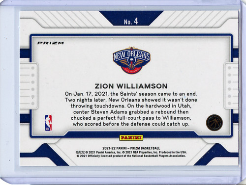 Zion Williamson 2021-22 Prizm, Widescreen #4 Silver