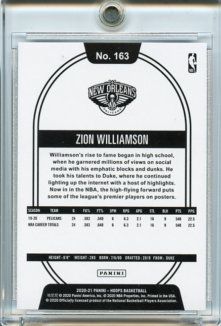 Zion Williamson 2020-21 Hoops #163 Silver (#174/199)