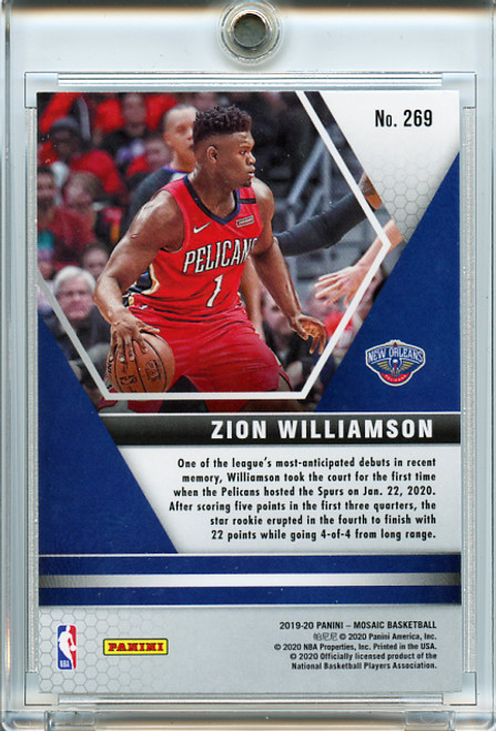 Zion Williamson 2019-20 Mosaic #269 NBA Debut (18)