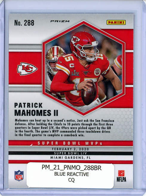 Patrick Mahomes II 2021 Mosaic #288 Super Bowl MVPs Blue Reactive (CQ)