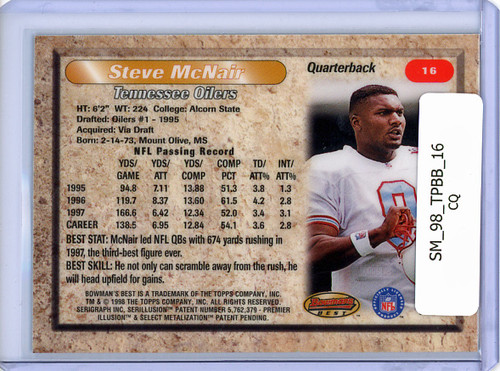 Steve McNair 1998 Bowman's Best #16 (CQ)