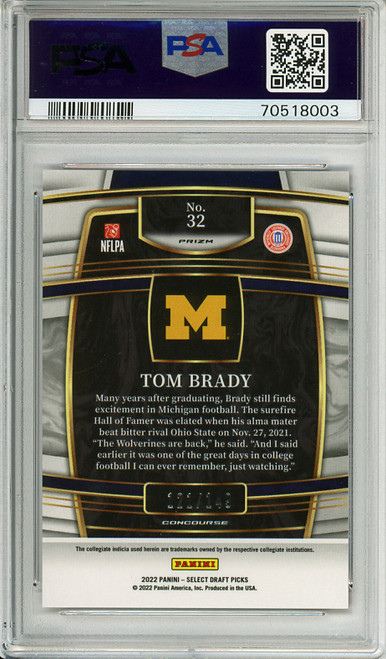 Tom Brady 2022 Select Draft Picks #32 Red (#121/149) PSA 9 Mint (#70518003) (CQ)