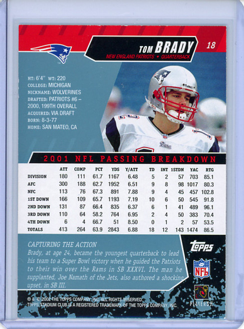 Tom Brady 2002 Stadium Club #18 (1) (CQ)
