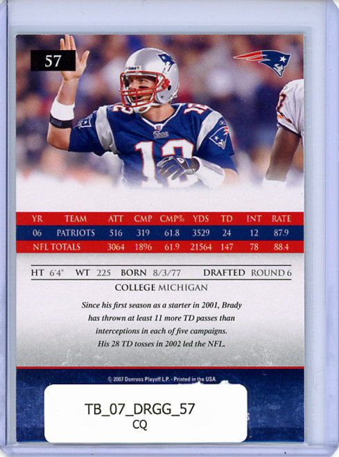 Tom Brady 2007 Donruss Gridiron Gear #57 (CQ)