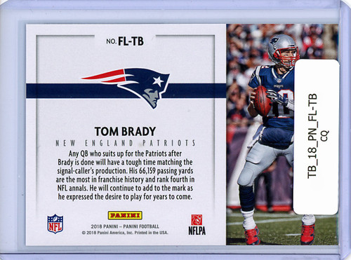 Tom Brady 2018 Panini, Franchise Leaders #FL-TB (CQ)