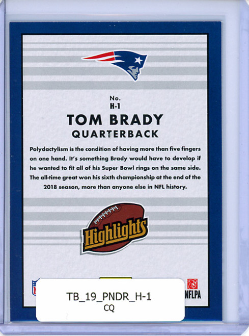 Tom Brady 2019 Donruss, Highlights #H-1 (CQ)