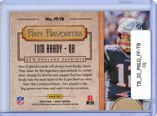 Tom Brady 2020 Legacy, Fan Favorites #FF-TB (CQ)