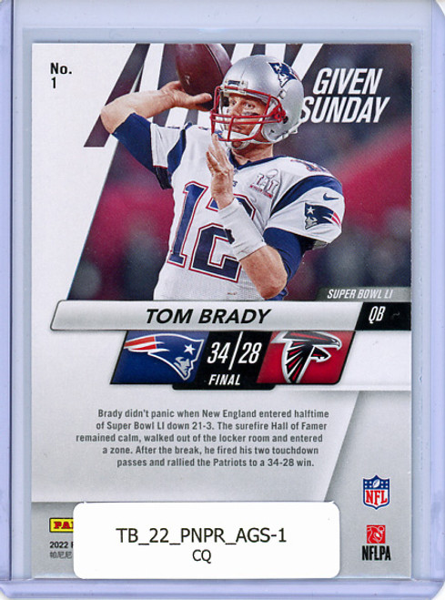 Tom Brady 2022 Prestige, Any Given Sunday #1 (CQ)