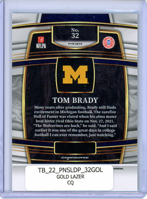 Tom Brady 2022 Select Draft Picks #32 Concourse Gold Lazer (CQ)