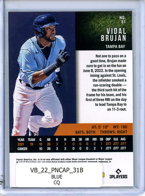 Vidal Brujan 2022 Panini Capstone #31 Blue (CQ)