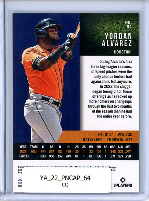 Yordan Alvarez 2022 Panini Capstone #64 (CQ)