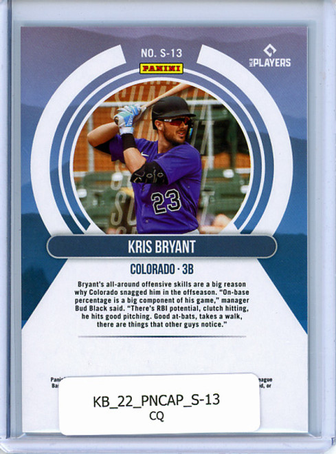 Kris Bryant 2022 Panini Capstone, Summit #S-13 (CQ)