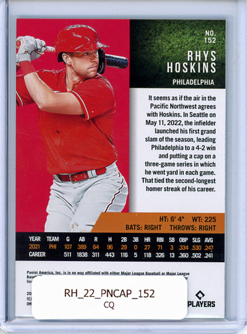 Rhys Hoskins 2022 Panini Capstone #152 Luxury Suite (CQ)