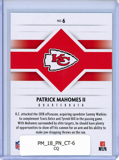 Patrick Mahomes II 2018 Panini, Champions of Tomorrow #6 (CQ)