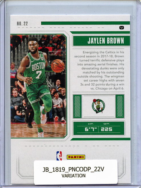 Jaylen Brown 2018-19 Contenders Draft Picks #22 Variation