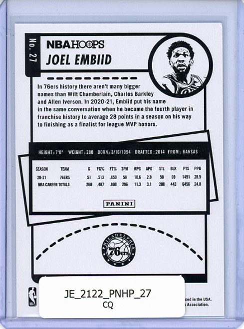 Joel Embiid 2021-22 Hoops #27 (CQ)