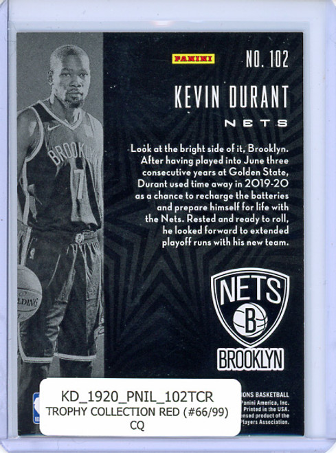 Kevin Durant 2019-20 Illusions #102 Trophy Collection Red (#66/99) (CQ)