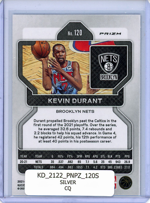 Kevin Durant 2021-22 Prizm #120 Silver (CQ)