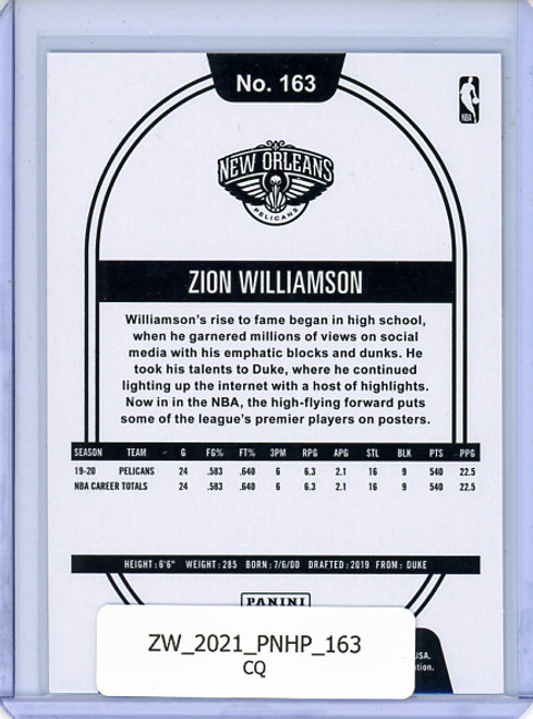 Zion Williamson 2020-21 Hoops #163 (CQ)