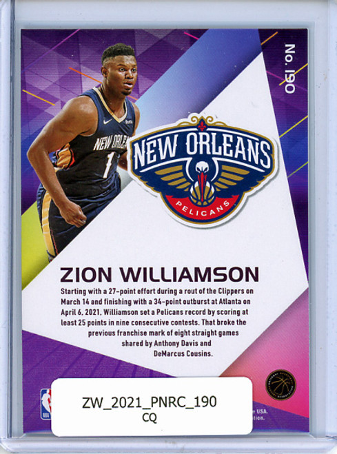 Zion Williamson 2020-21 Recon #190 (CQ)